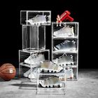 Weißer Glastropfen-Front Plastic Shoe Display Box-magnetisches stapelbares