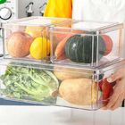 4 PC-stapelbarer klarer Kühlschrank-Organisator-Set Kitchen Food-Plastikspeicher