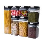 7 Stücke Speiseschrank-Nahrungsmittelbehälter-stellt Eco freundliches transparentes stapelbares ein